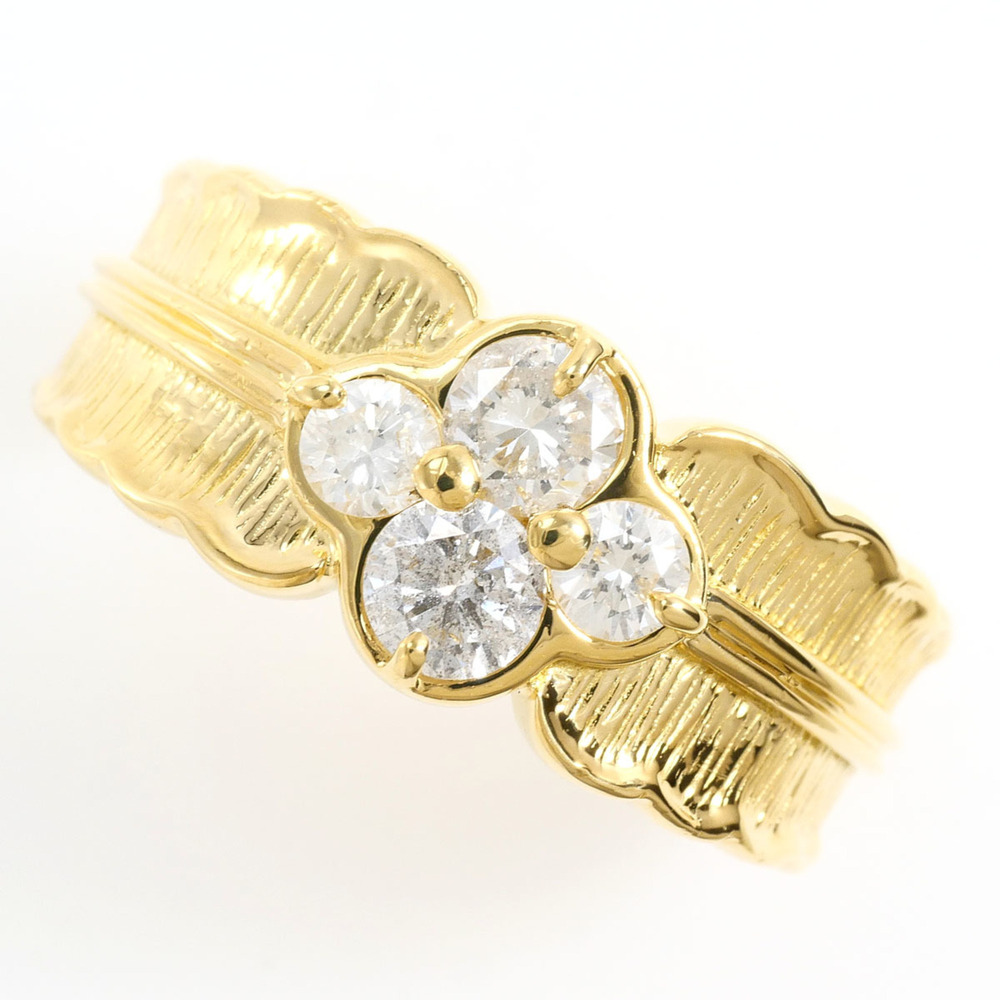 18K (18-karat) Yellow Gold Ring with 0.52ct Diamond, Certificate of Authentic...